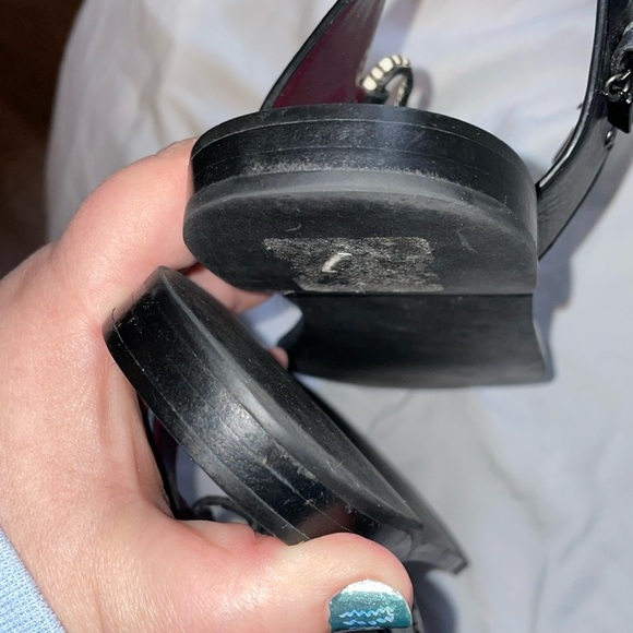 Coach Clarkson Leather Black White Snakeskin Print Thong Sandals size 9B - Picture 14 of 16